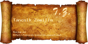 Tancsik Zomilla névjegykártya